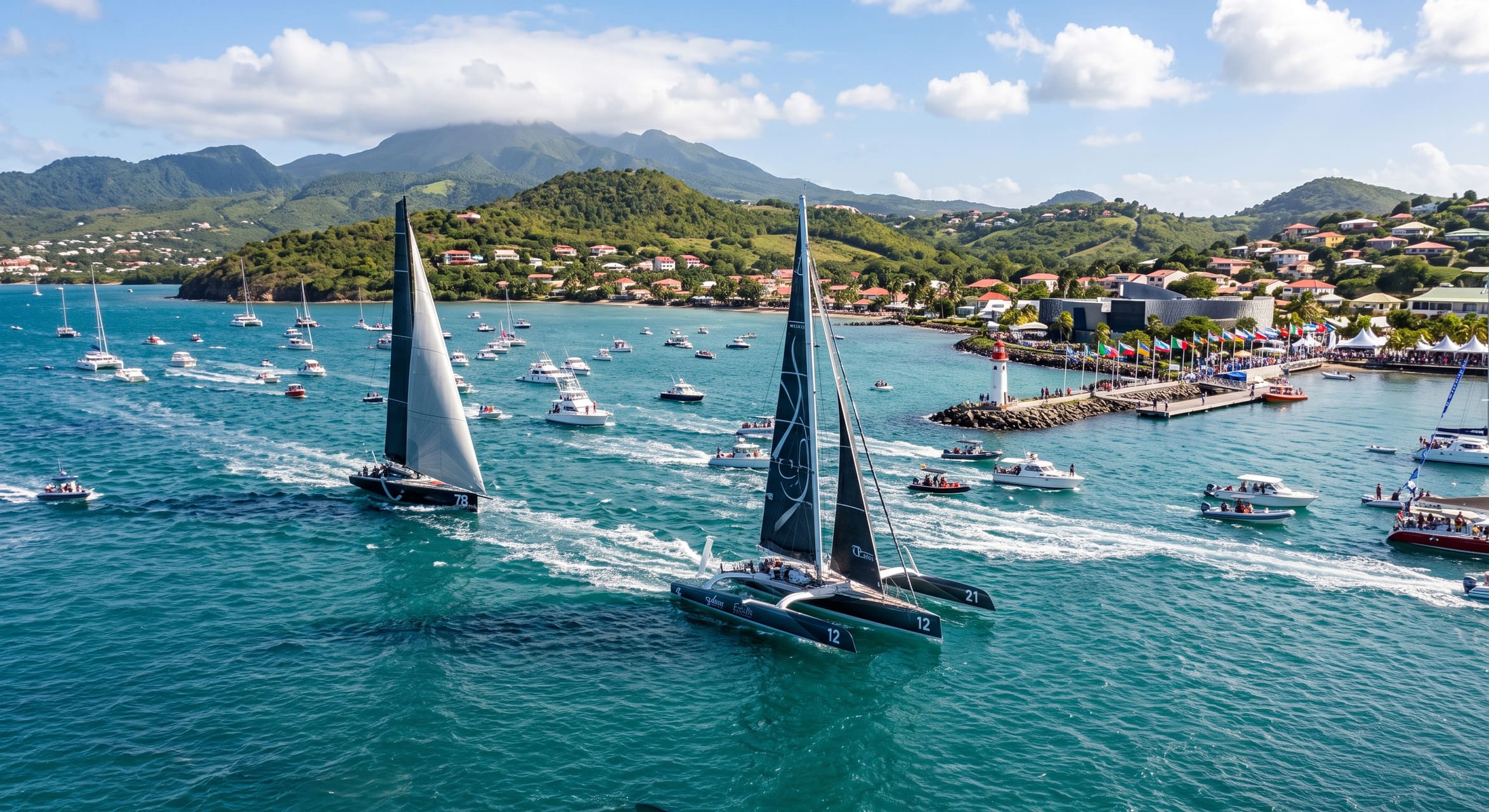 Arrivée de la Route du Rhum en Guadeloupe à Pointe-à-Pitre