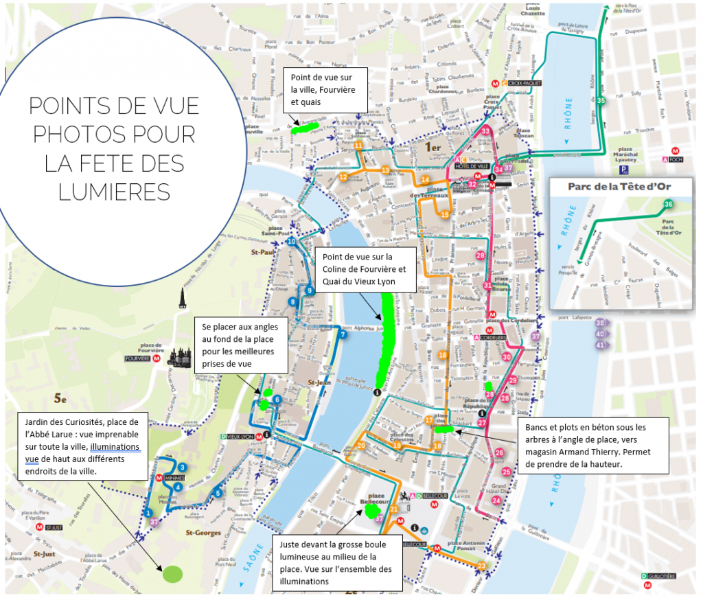 meilleurs points de vue fête des lumière Lyon 2018